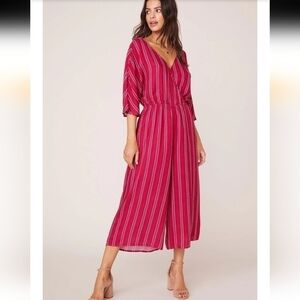 NWT JACK Pin-Stripe Jumpsuit in Lipstick Red Size XSMALL